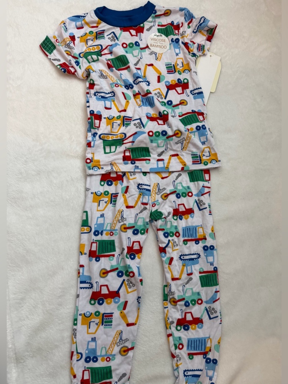 Construction vehicles bamboo pajama set